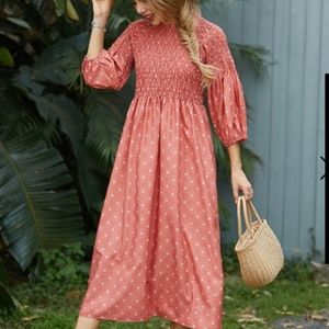 Polagram smocked midi dress